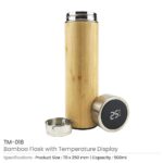 Bamboo Flask with Temperature Display - Image 2