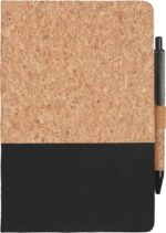 BORSA - eco-neutral A5 Cork Fabric Hard Cover Notebook and Pen Set - Black - Image 2