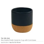 Ceramic Cup with Cork Base 6 oz Matte Finish - Image 6