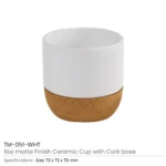 Ceramic Cup with Cork Base 6 oz Matte Finish - Image 7
