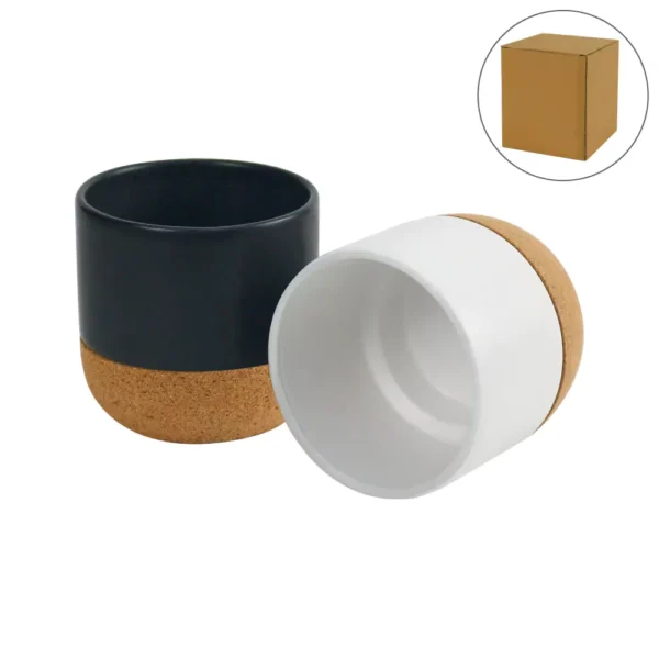 Ceramic Cup with Cork Base 6 oz Matte Finish - Image 4