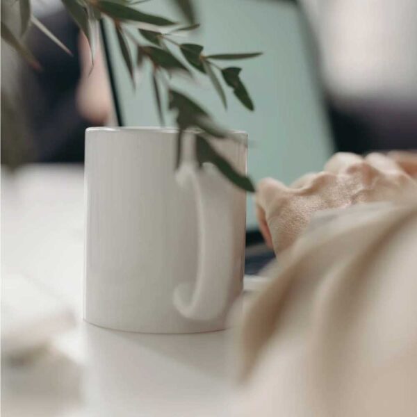 White Ceramic Mugs - Image 2