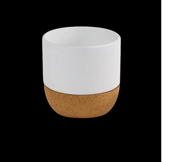 Ceramic Cup with Cork Base 6 oz Matte Finish - Image 2