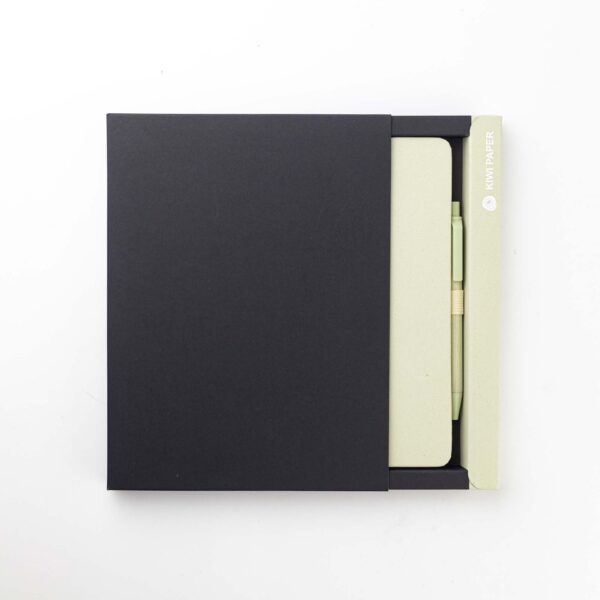 ABULA - Eco-Neutral® A5 Hard Cover Notebook & Pen Set - Kiwi Paper - Image 20
