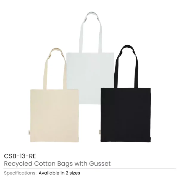 Recycled Cotton Tote Bags with Gusset 8 Oz - Image 7