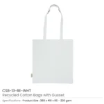 Recycled Cotton Tote Bags with Gusset 8 Oz