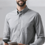 Men Long Sleeve Poplin Corporate Executive Shirt - Image 3