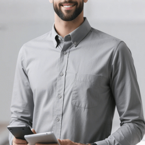 Men Long Sleeve Poplin Corporate Executive Shirt - Image 3