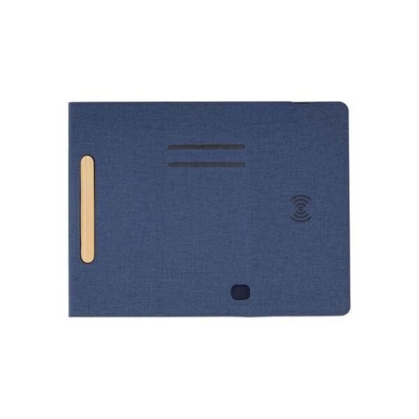 BLACE - CHANGE ZERO Recycled PU 15W Wireless Mousepad & Desk Organizer - Navy Blue - Image 2