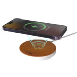 ANZIO - Recycled Leather 15W Wireless Charger - White/Tan - Image 4