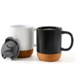 LUCCA - Giftology Ceramic Mug with Cork and Lid - White - Image 4
