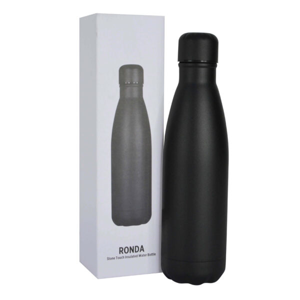 RONDA - Stone Touch Insulated Water Bottle - Black - Image 2