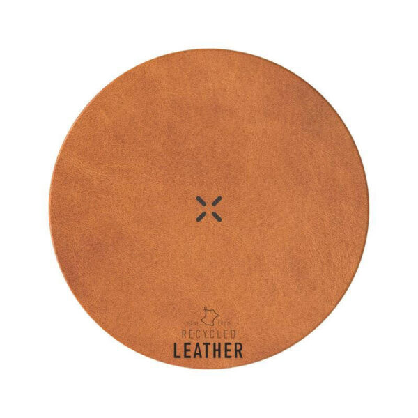 ANZIO - Recycled Leather 15W Wireless Charger - White/Tan - Image 5