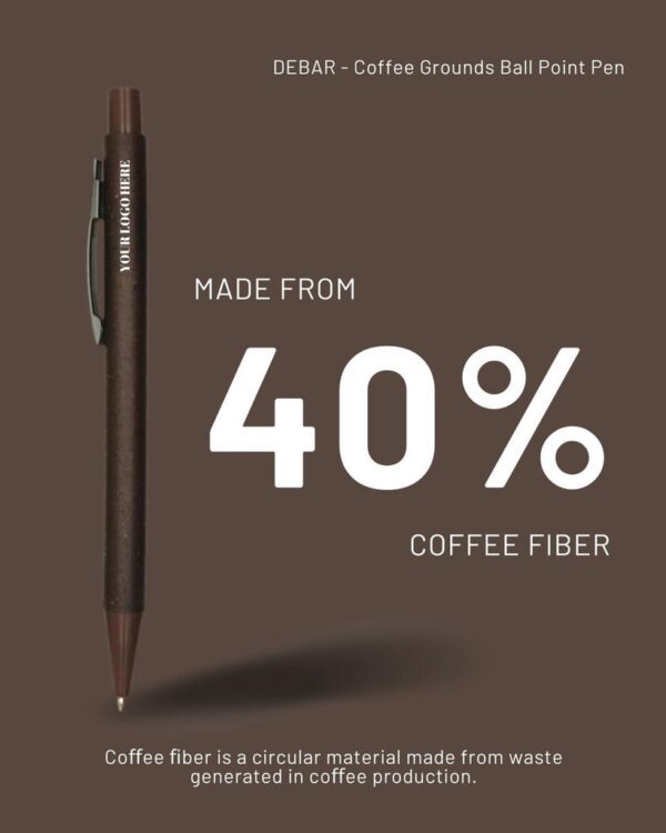 DEBAR - Coffee Grounds Ball Point Pen - Natural - Image 2