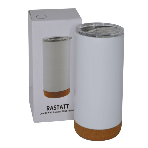 RASTATT - Giftology Insulated Mug / Tumbler with Cork Base - White - Image 3