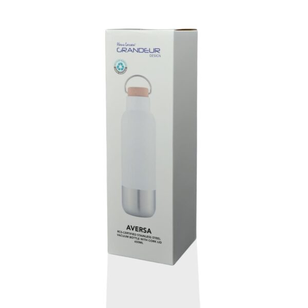 AVERSA - Hans Larsen RCS Recycled Stainless Steel Insulated Water Bottle - White - Image 2
