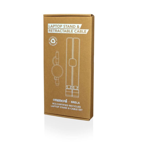 BRELA - @memorii Set of Recycled Laptop Stand and retractable cable - White - Image 4
