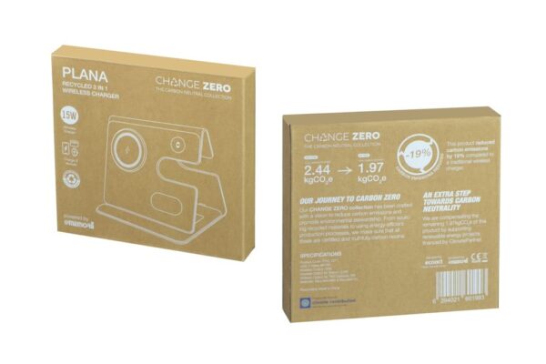 PLANA - CHANGE ZERO Recycled 3-in-1 Wireless Charger Station - Image 5