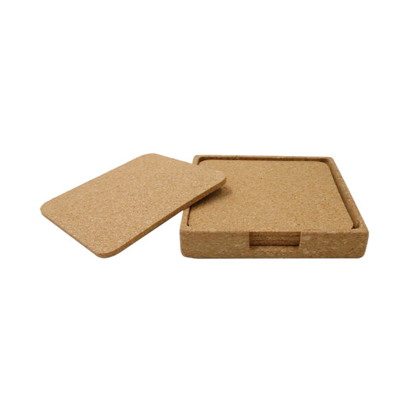 TEREVI - eco-neutral set of 4 Cork Coasters with Cork Stand - Image 6