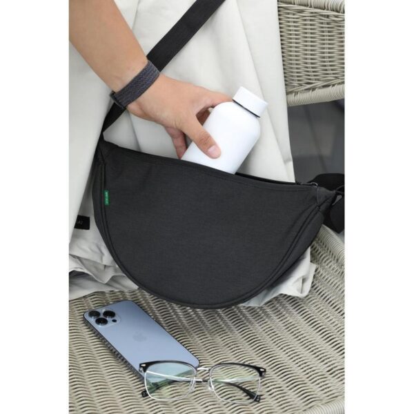 MOURA - GRS Recycled Half Moon Sling Bag - Black - Image 5