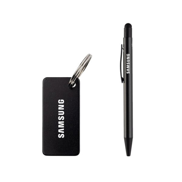 ANGLA - Gift Set of RCS Recycled Aluminium Pen and Keychain - Black - Image 6