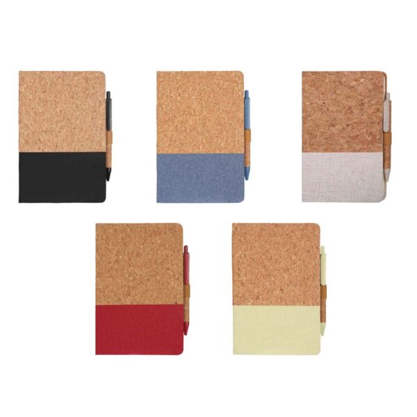 BORSA - eco-neutral A5 Cork Fabric Hard Cover Notebook and Pen Set - Black - Image 6
