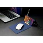 BLACE - CHANGE ZERO Recycled PU 15W Wireless Mousepad & Desk Organizer - Navy Blue - Image 8