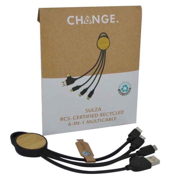 SULZA - CHANGE Collection RCS Recycled 6-in-1 Multi Cable - Image 8