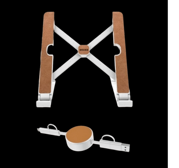 BRELA - @memorii Set of Recycled Laptop Stand and retractable cable - White - Image 5