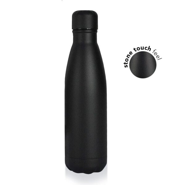 RONDA - Stone Touch Insulated Water Bottle - Black - Image 1