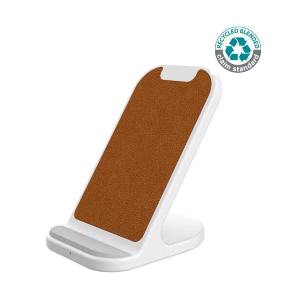 BASEL - @memorii Recycled 10W Wireless Charger Phone Stand - White - Image 1