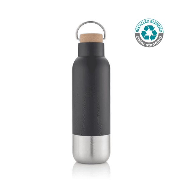 AVERSA - Hans Larsen RCS Recycled Stainless Steel Insulated Water Bottle - Black - Image 1