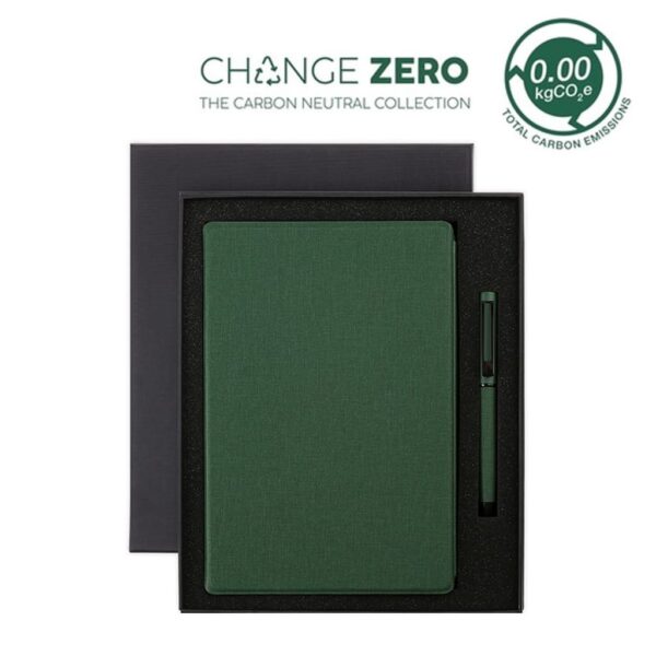 VARDIM - CHANGE ZERO Sustainable Gift Set with Refillable Notebook & Pen - Green - Image 1
